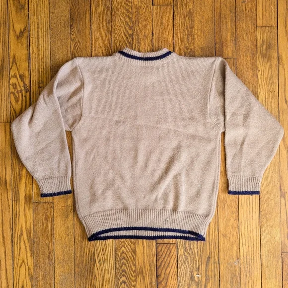 Vintage 60's 70's Kids Snoopy Knit Crewneck Sweater - Picture 2 of 5